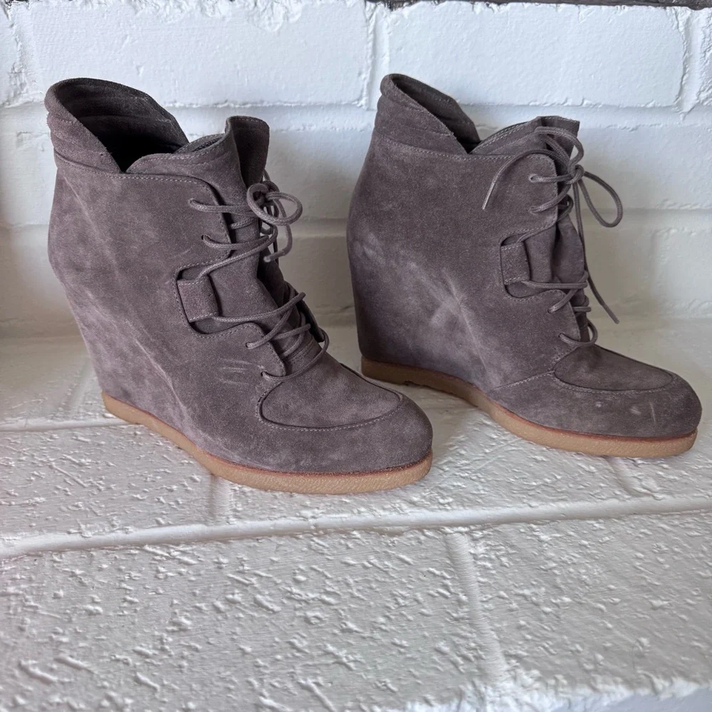 Stuart Weitzman Gray Wedge Ankle Boots - Picture 4 of 11
